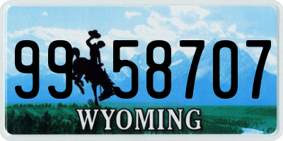 WY license plate 9958707