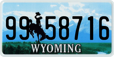 WY license plate 9958716