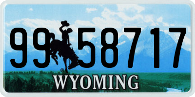 WY license plate 9958717