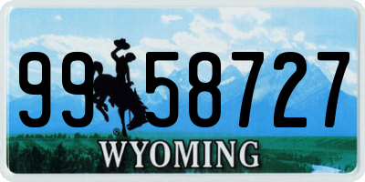 WY license plate 9958727
