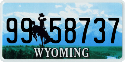 WY license plate 9958737