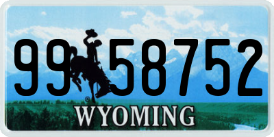 WY license plate 9958752