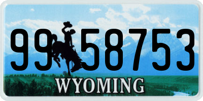 WY license plate 9958753