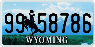 WY license plate 9958786