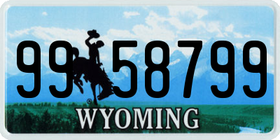 WY license plate 9958799