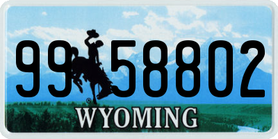 WY license plate 9958802