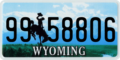 WY license plate 9958806