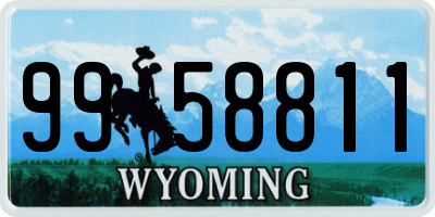 WY license plate 9958811
