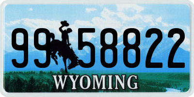 WY license plate 9958822