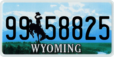 WY license plate 9958825