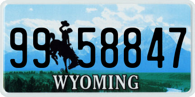 WY license plate 9958847