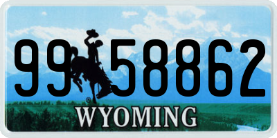 WY license plate 9958862