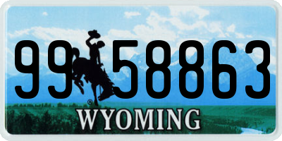 WY license plate 9958863