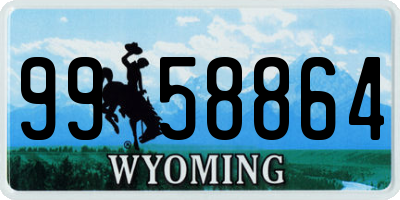 WY license plate 9958864