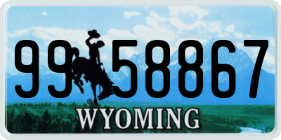 WY license plate 9958867