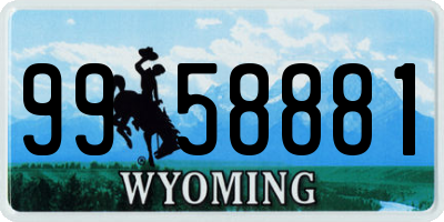 WY license plate 9958881