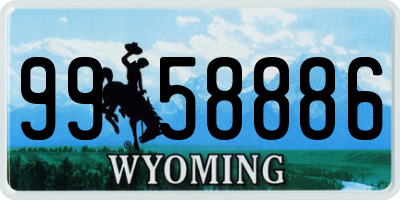 WY license plate 9958886