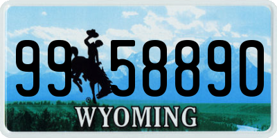WY license plate 9958890