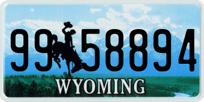 WY license plate 9958894