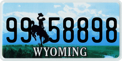 WY license plate 9958898