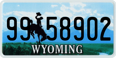 WY license plate 9958902