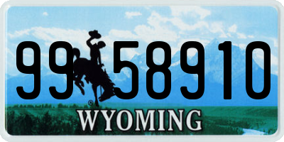 WY license plate 9958910