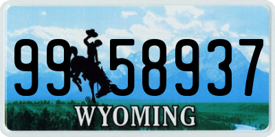 WY license plate 9958937
