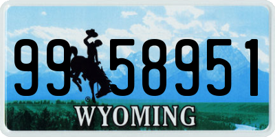 WY license plate 9958951
