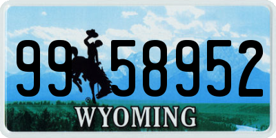 WY license plate 9958952