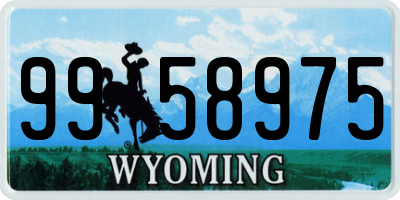 WY license plate 9958975