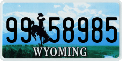 WY license plate 9958985