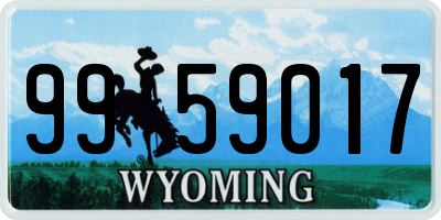 WY license plate 9959017