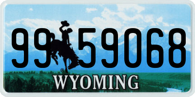 WY license plate 9959068