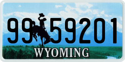 WY license plate 9959201
