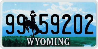 WY license plate 9959202