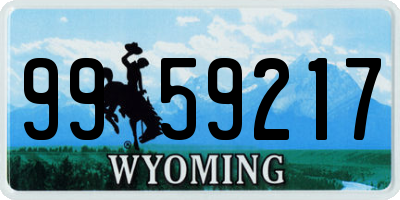 WY license plate 9959217