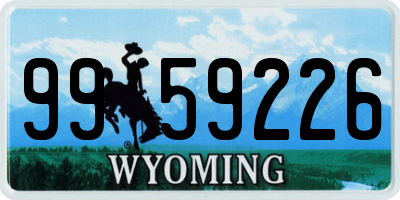 WY license plate 9959226
