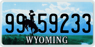 WY license plate 9959233