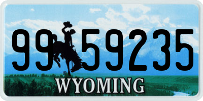 WY license plate 9959235