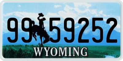 WY license plate 9959252