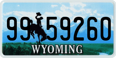WY license plate 9959260