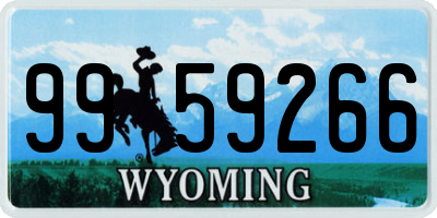 WY license plate 9959266