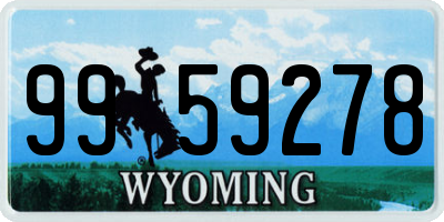 WY license plate 9959278