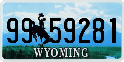 WY license plate 9959281