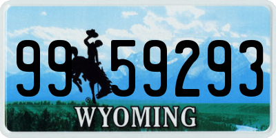WY license plate 9959293