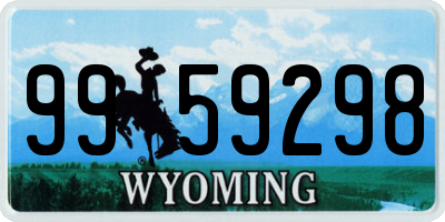 WY license plate 9959298