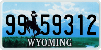 WY license plate 9959312