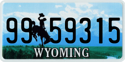 WY license plate 9959315