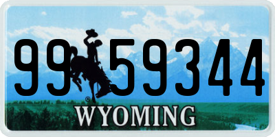 WY license plate 9959344