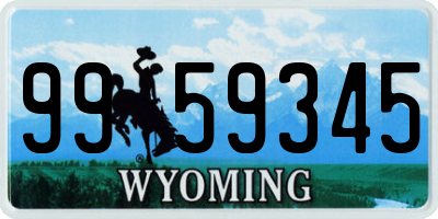 WY license plate 9959345